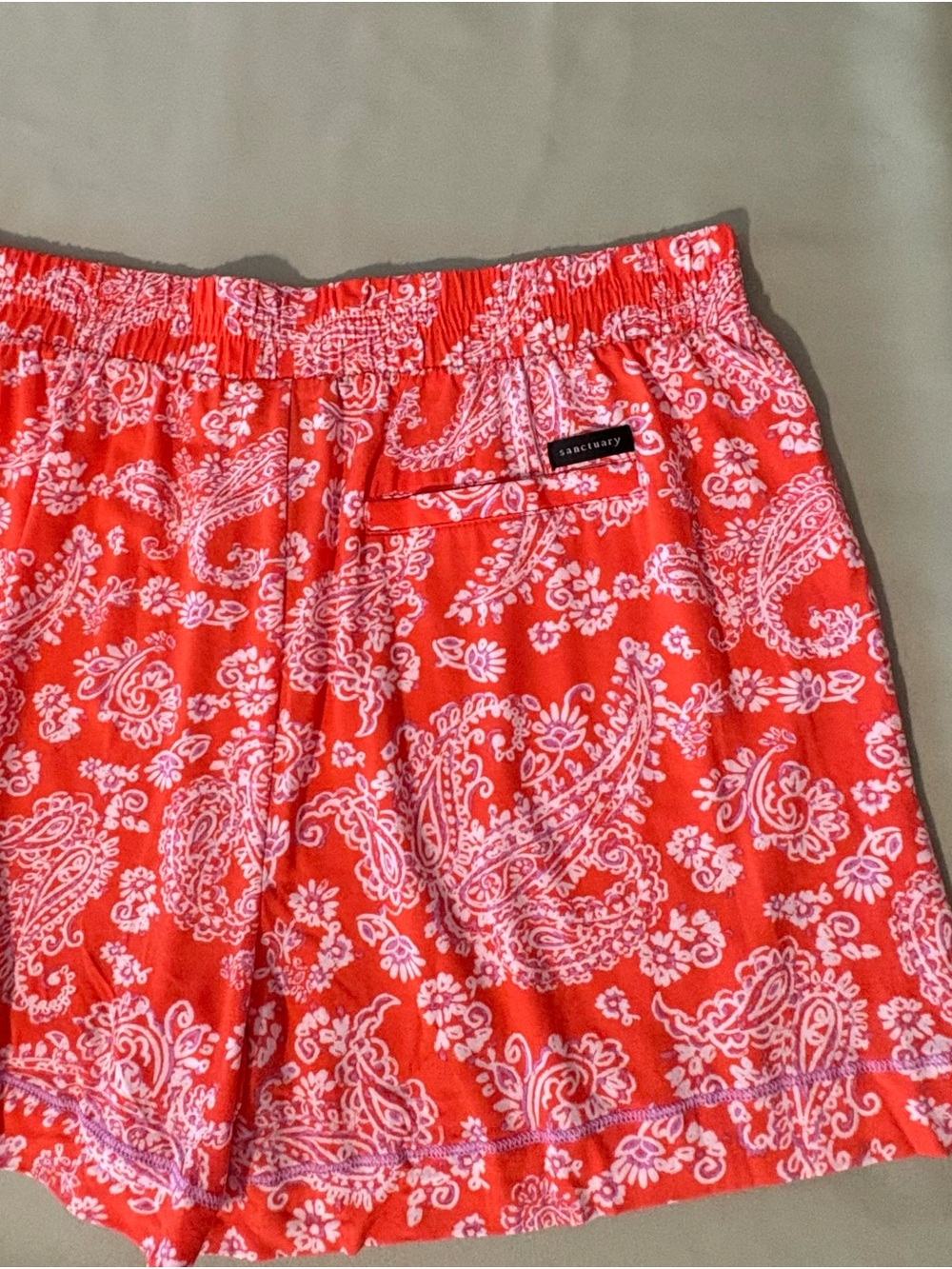 Soft pajama short set orange paisley print L NWT - Picture 4 of 7
